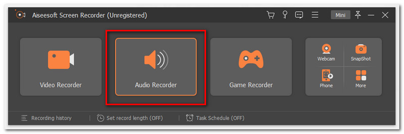 Aiseesoft Schermrecorder Audio-knop