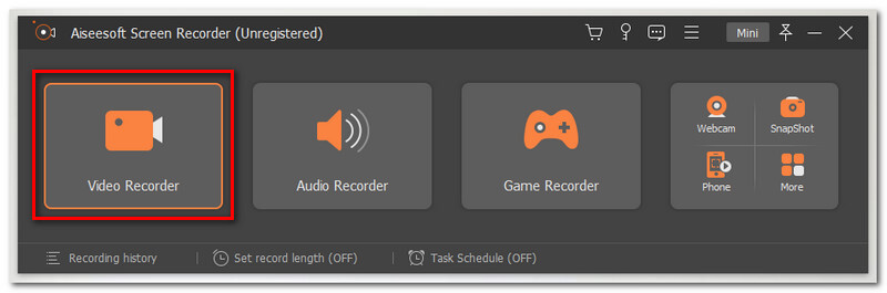 Aiseesoft Sr Video Record Button