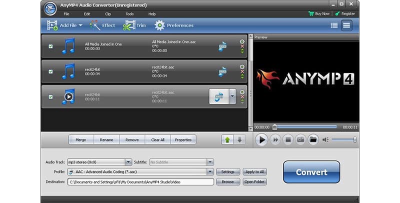 Conversor de áudio AnyMP4