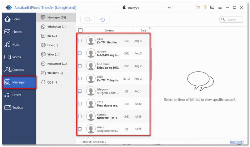 Apeaksoft iPhone Transfer Messages