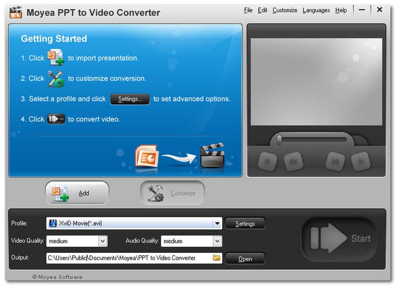 Moyea PPT a convertidores de video