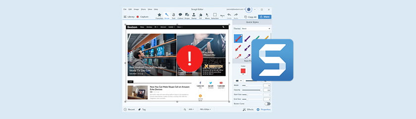 Snagit Scrolling Capture fungerar inte