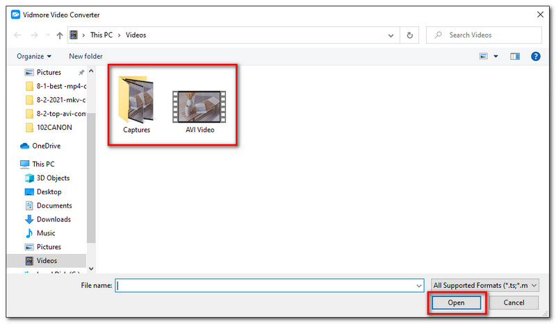 Vidmore Video Converter AVI Abrir