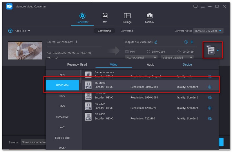 Format Penukar Video Vidmore