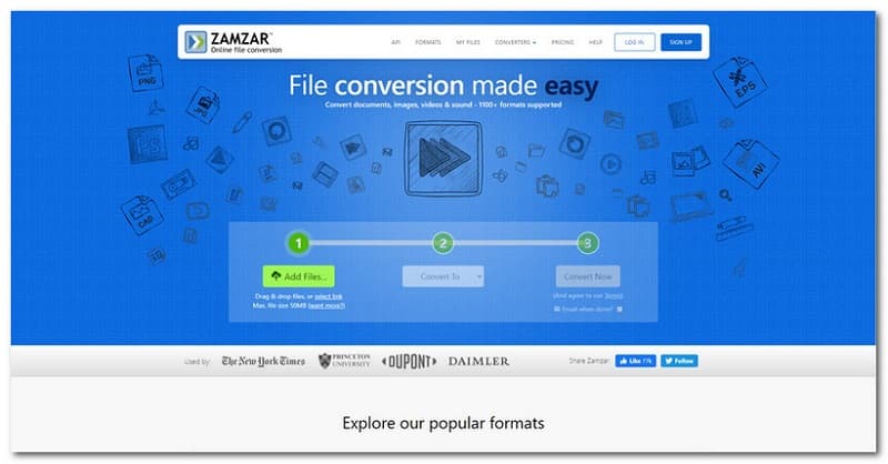 Zamzar-interface