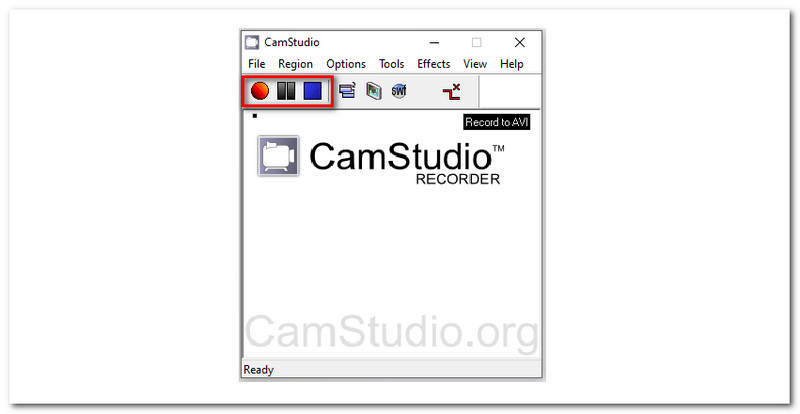 CamStudio 기능 버튼