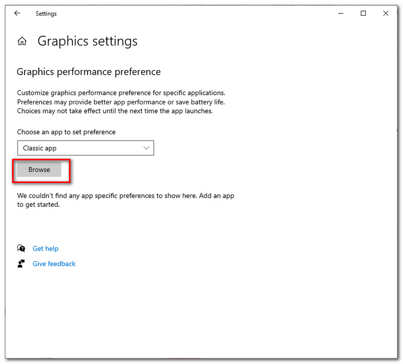 Nova guia de configurações gráficas