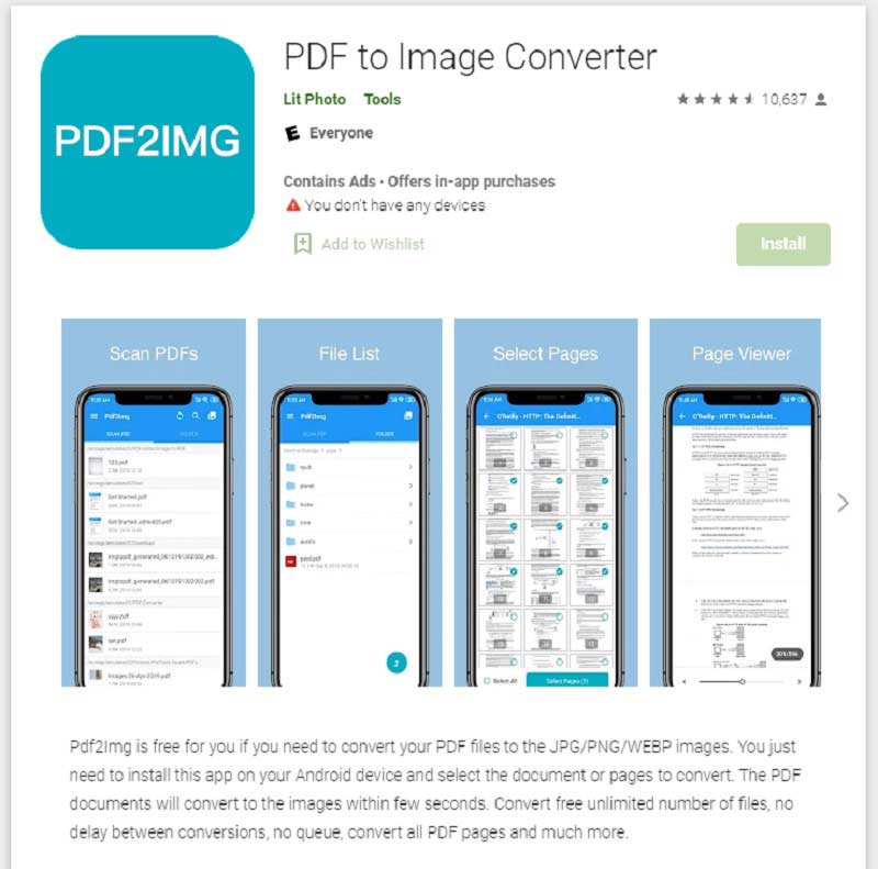Convertisseur PDF en image Android
