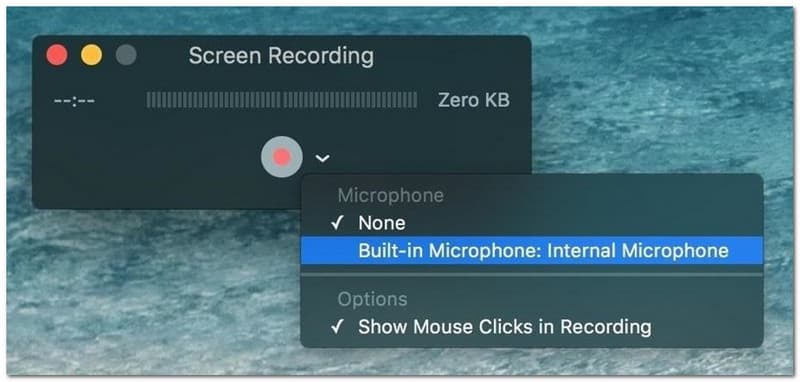 Registratore schermo QuickTime