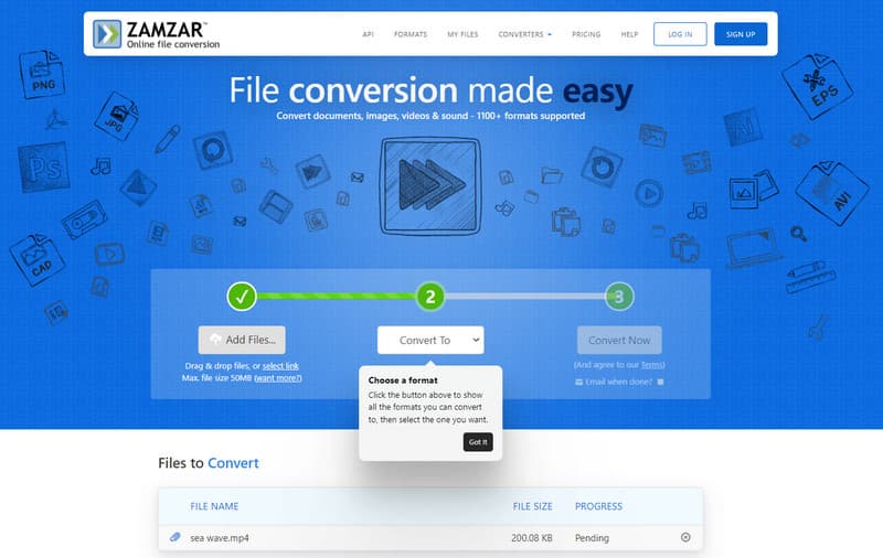 Convert Video Zamzar