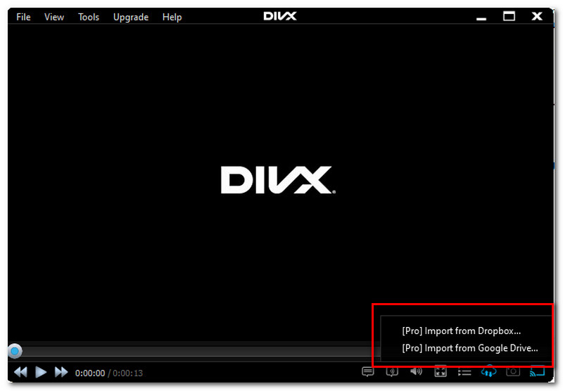 Conversor de nuvem do DivX Player