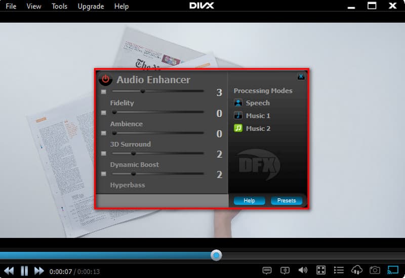 DivX Player DFX 增強器