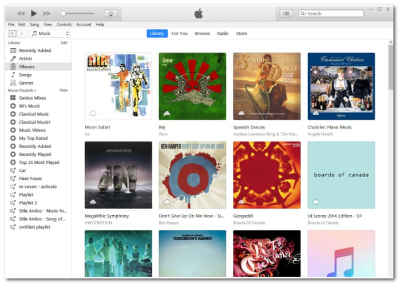 Sučelje za pregled iTunes Playera