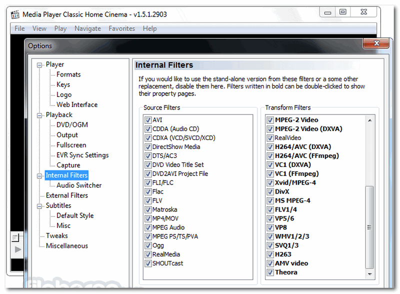 Sintonizador de TV clássico do Media Player