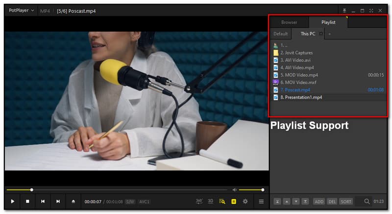 PotPlayer Playlist Support