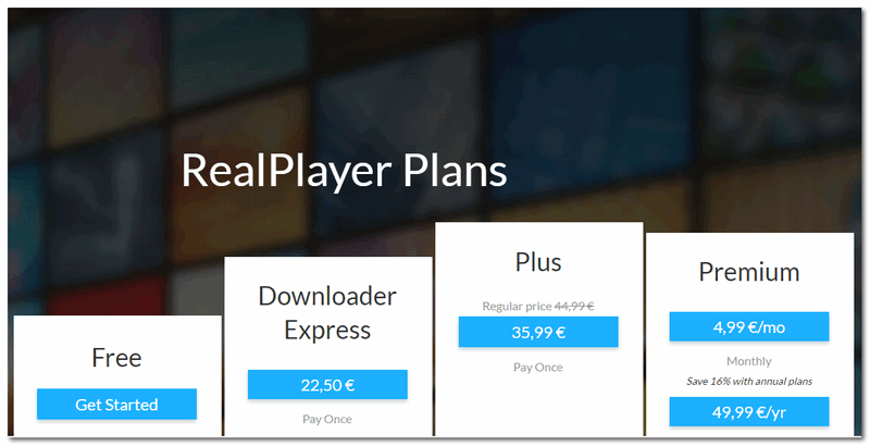 Prémiové funkce počítače RealPlayer