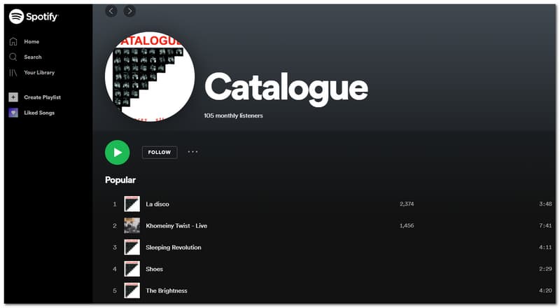 Catálogo Spotify