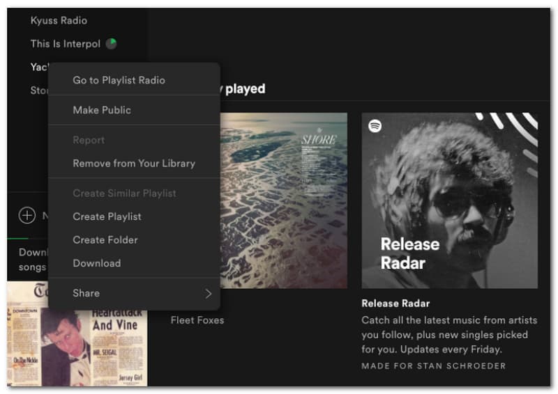 Seznam skladeb ke stažení Spotify