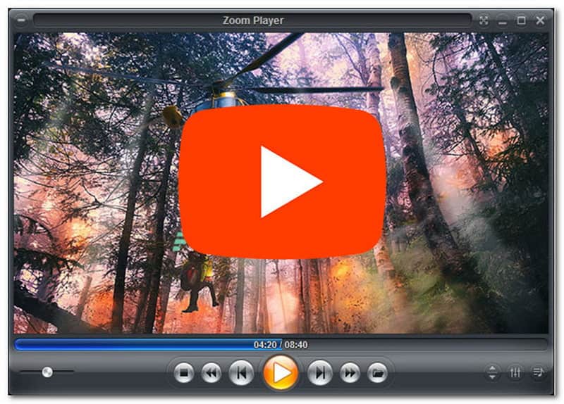 Zoom Player bibliotek YouTube