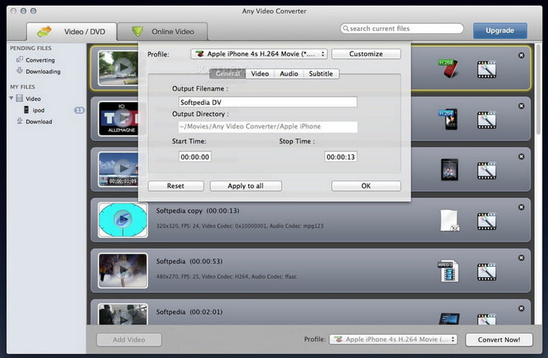 Cualquier convertidor de video para Mac