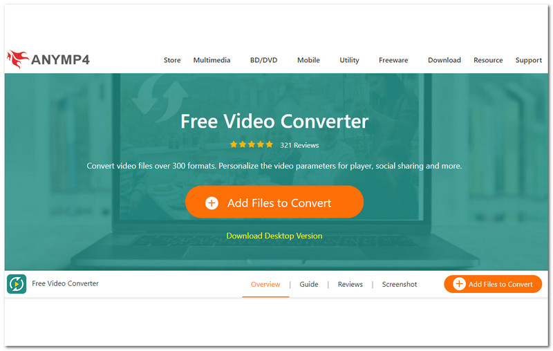 AnyMP4 gratis online video-omzetter