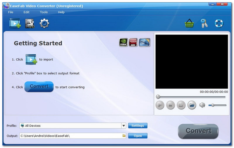 Easefab Video MP4 til AVI Converter