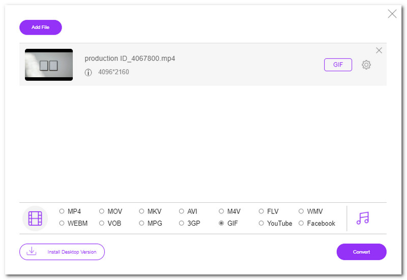 FVC ฟรีวิดีโอ MP4 เป็น GIF Converter