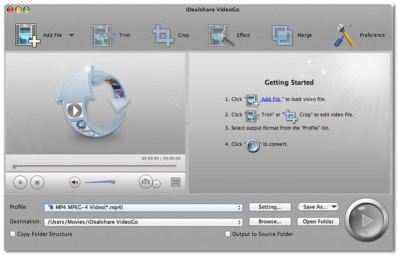 iDealshare VideoGo FLV sang MP4 Converter