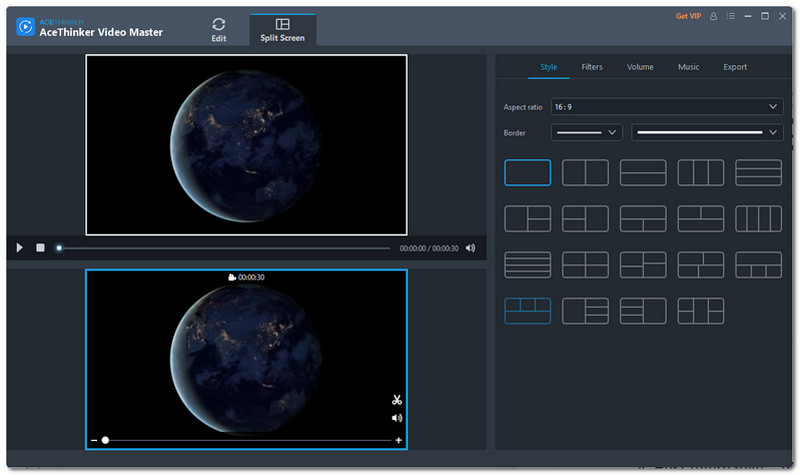 AceThinker vídeo Master Split Screen