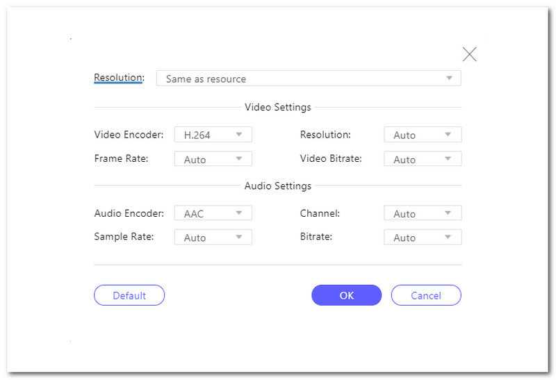 AVAide Free Video Converter Parameter Setting