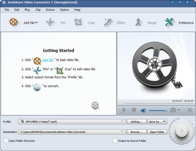 Avdshare Video Converter Interface