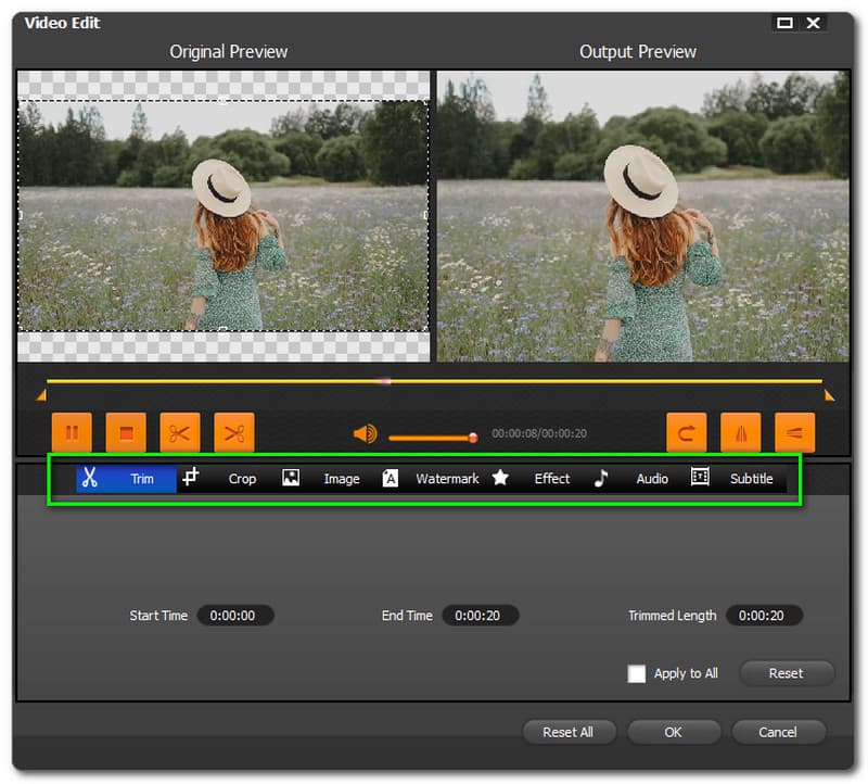 Bigasoft Total Video Converter Video Editing Options