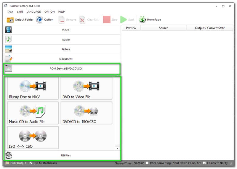 Format Kilang CD Dan Sokongan DVD