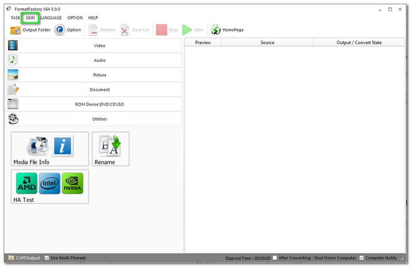 Formater l'interface d'usine