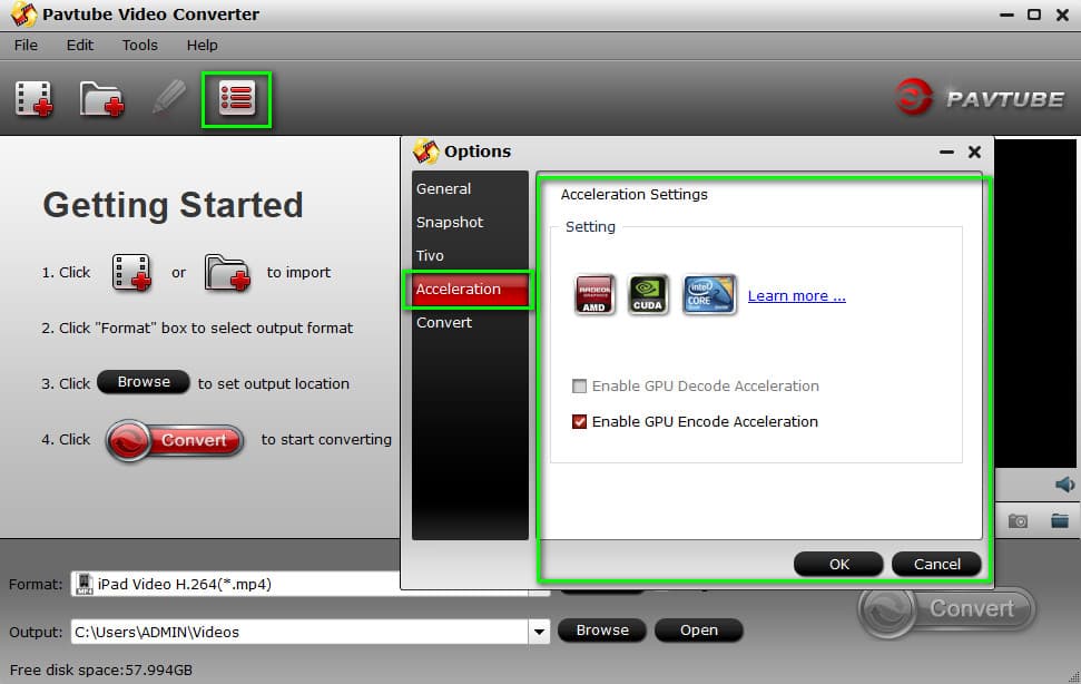 Pavtube Video Converter Ubrzanje