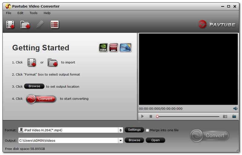 Pavtube Video Converter-Schnittstelle