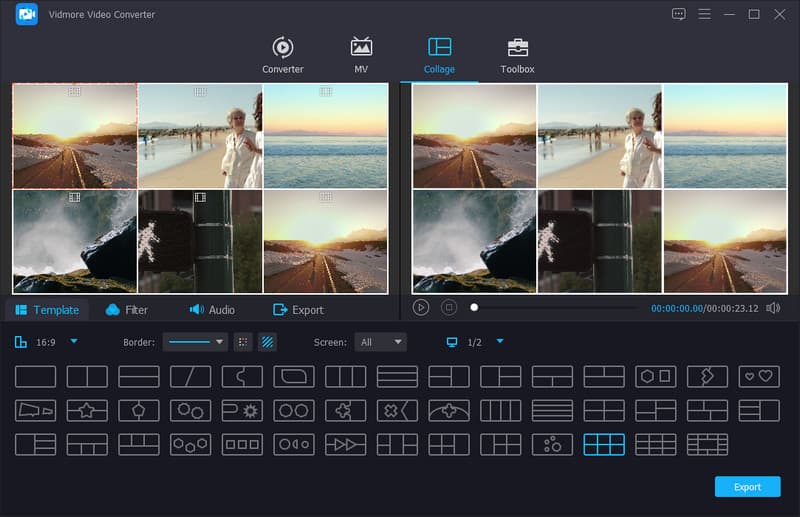 Vidmore Video Converter Collage-functie