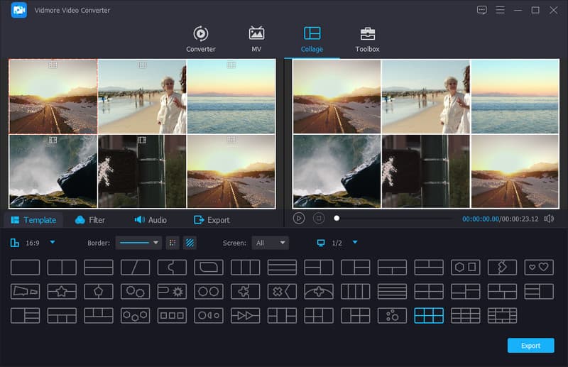 Vidmore Video Converter Collage Feature