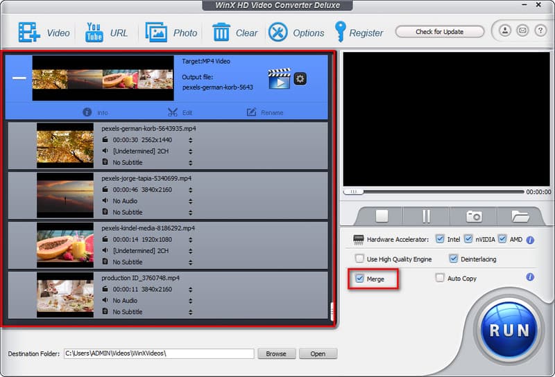 Criador de apresentações de slides de luxo WinX HD Video Converter