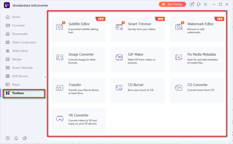 Caja de herramientas de revisión de Wondershare UniConverter