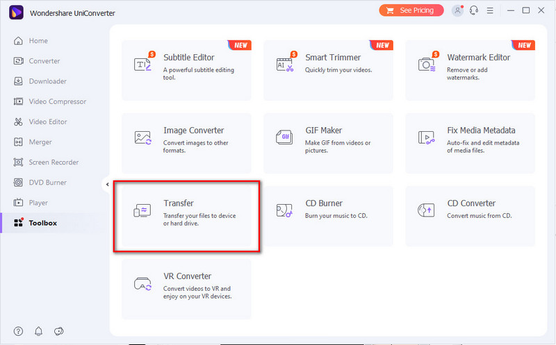 Fichier de transfert de révision de Wondershare UniConverter