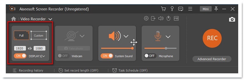 aiseesoft screen recorder costumizing button