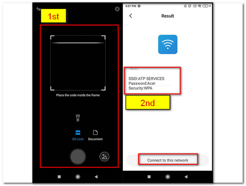 Android QR-code scannen en weergeven
