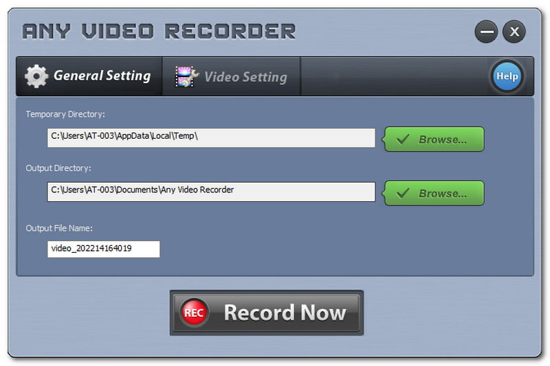 Any Video Recorder Interface