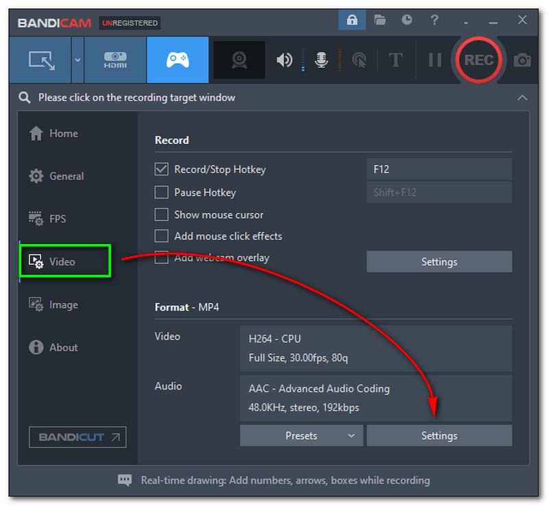 Bandicam Video Settings