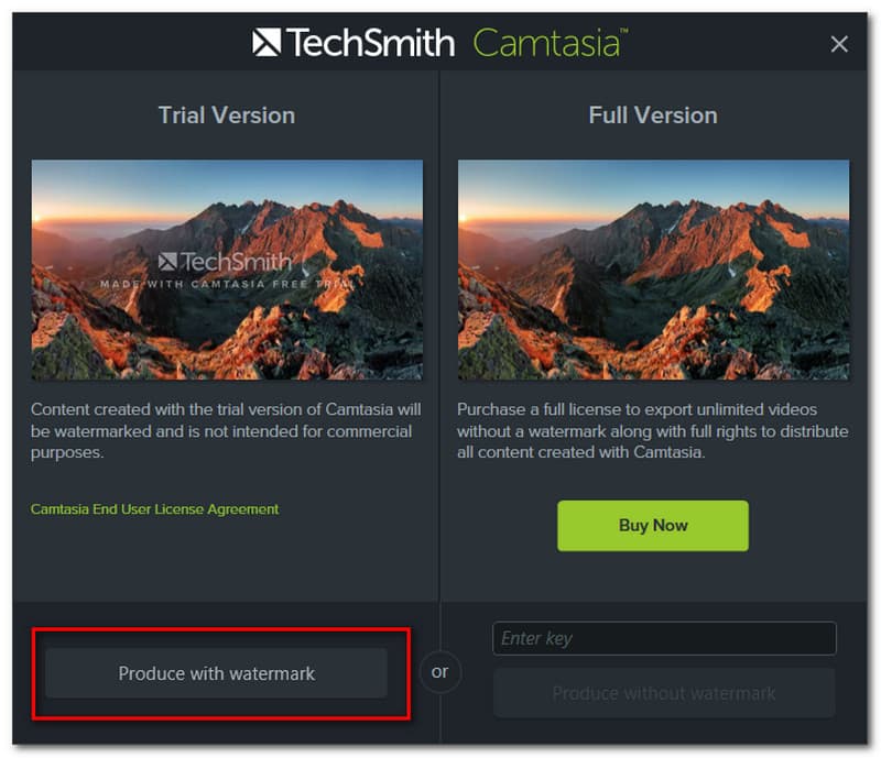 Camtasia Menghasilkan Dengan Tanda Air