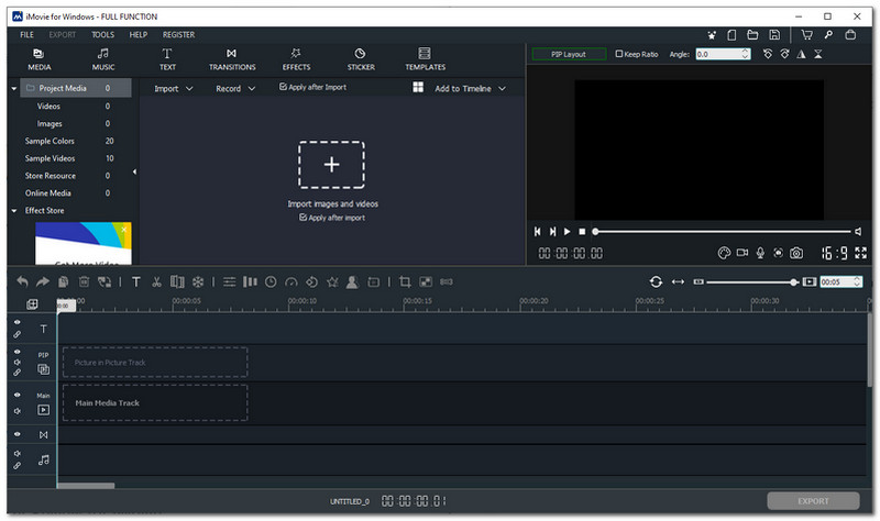 Video-interface van iMovie-recorder