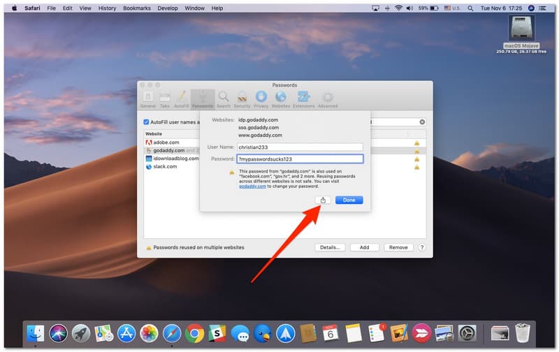 Senha de Airdrop de Mac para iPhone