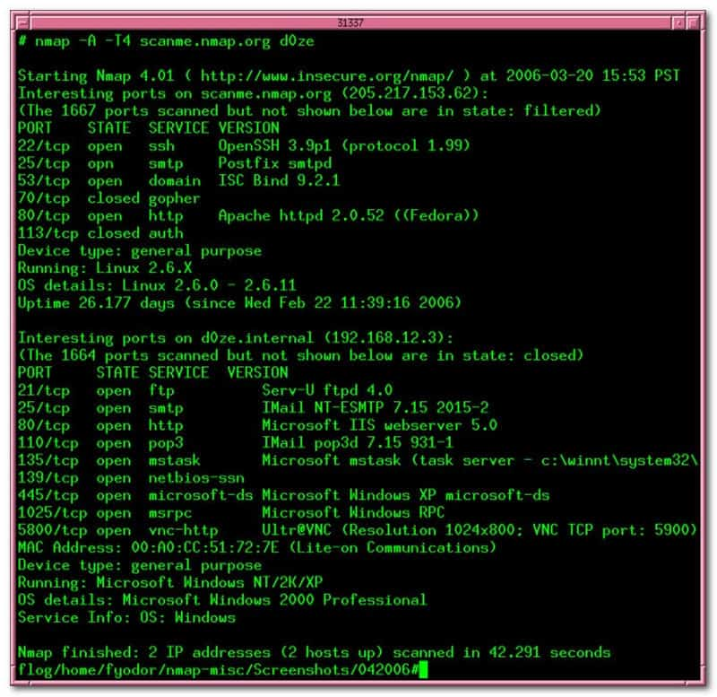 Interface Nmap