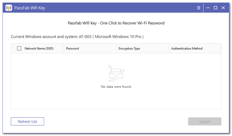 Interface PassFab